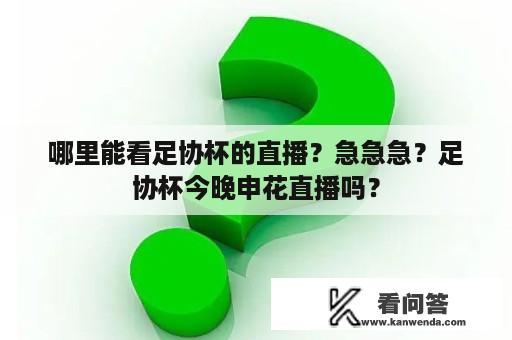 哪里能看足协杯的直播？急急急？足协杯今晚申花直播吗？