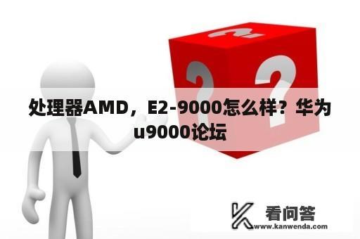 处理器AMD，E2-9000怎么样？华为u9000论坛