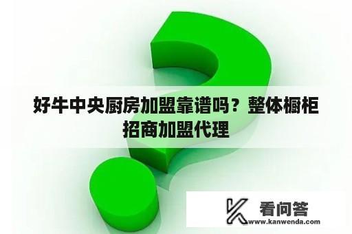 好牛中央厨房加盟靠谱吗？整体橱柜招商加盟代理