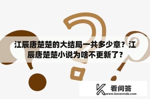 江辰唐楚楚的大结局一共多少章？江辰唐楚楚小说为啥不更新了？