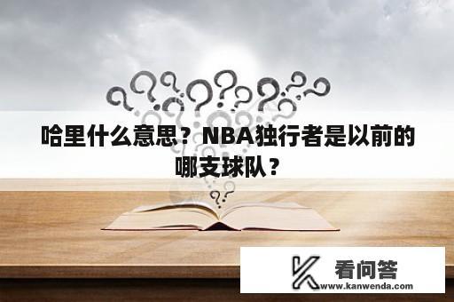 哈里什么意思？NBA独行者是以前的哪支球队？