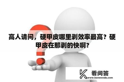 高人请问，硬甲皮哪里剥效率最高？硬甲皮在那剥的快啊？