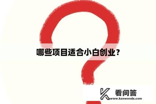 哪些项目适合小白创业？