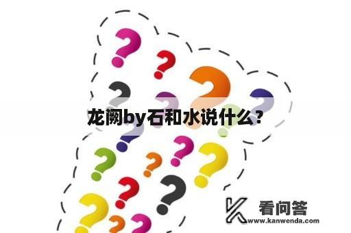 龙阙by石和水说什么？