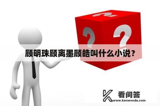 顾明珠顾离墨顾皓叫什么小说？