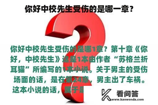 你好中校先生受伤的是哪一章？