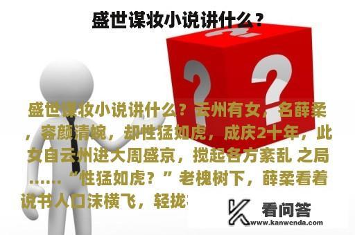 盛世谋妆小说讲什么？