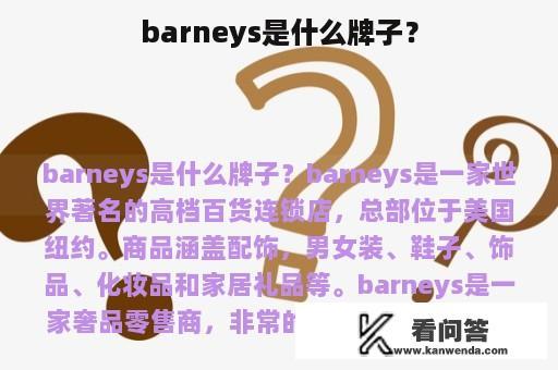 barneys是什么牌子？