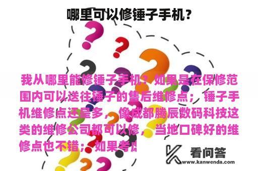 哪里可以修锤子手机？