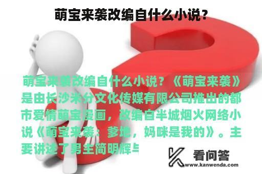 萌宝来袭改编自什么小说？