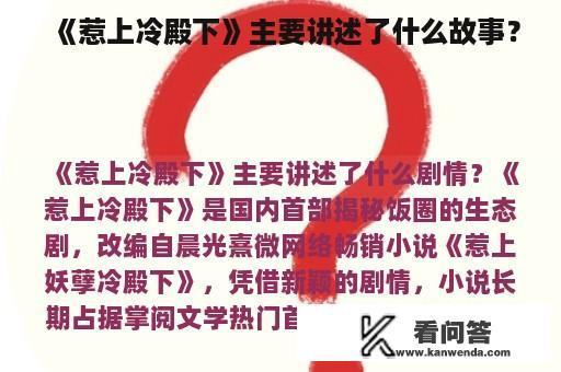 《惹上冷殿下》主要讲述了什么故事？