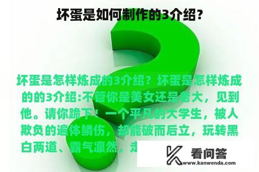 坏蛋是如何制作的3介绍？