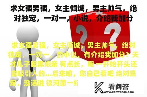 求女强男强，女主倾城，男主帅气，绝对独宠，一对一，小说，介绍我加分？