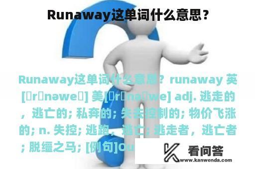 Runaway这单词什么意思？