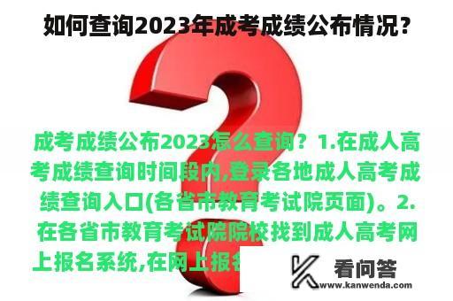 如何查询2023年成考成绩公布情况？