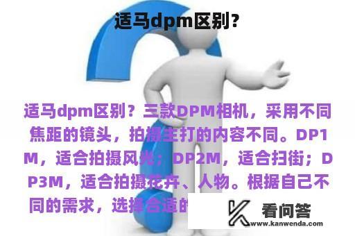 适马dpm区别？