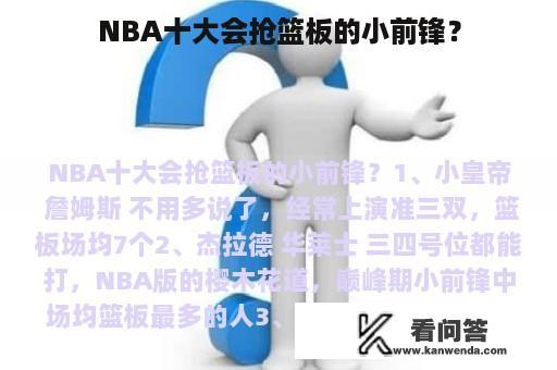 NBA十大会抢篮板的小前锋？