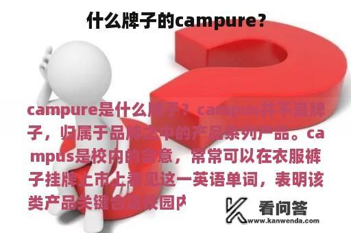 什么牌子的campure？