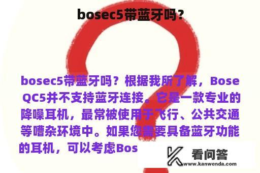 bosec5带蓝牙吗？