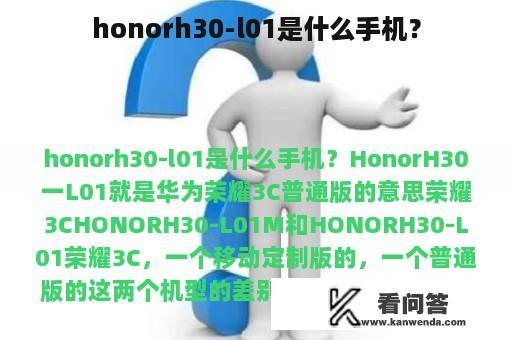 honorh30-l01是什么手机？
