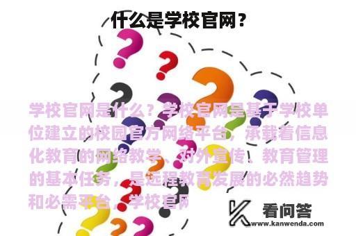 什么是学校官网？