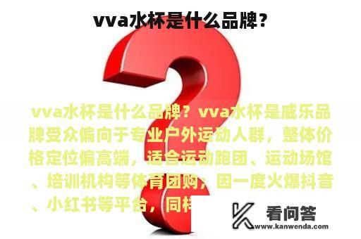 vva水杯是什么品牌？