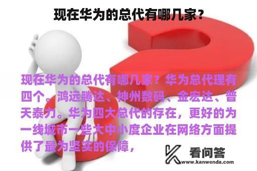 现在华为的总代有哪几家？