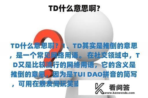 TD什么意思啊？