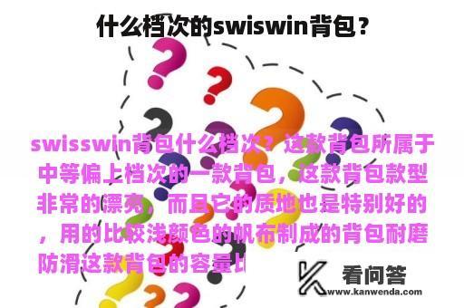 什么档次的swiswin背包？