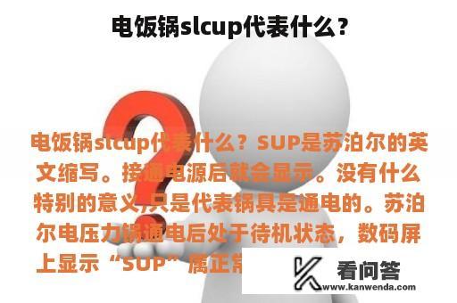 电饭锅slcup代表什么？