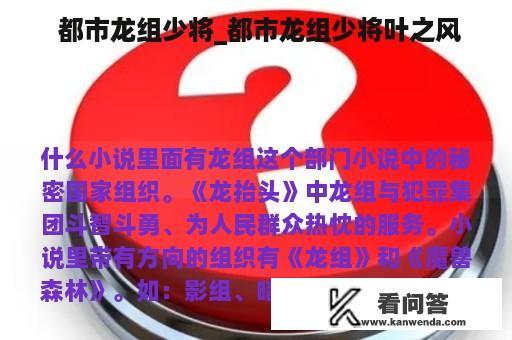  都市龙组少将_都市龙组少将叶之风