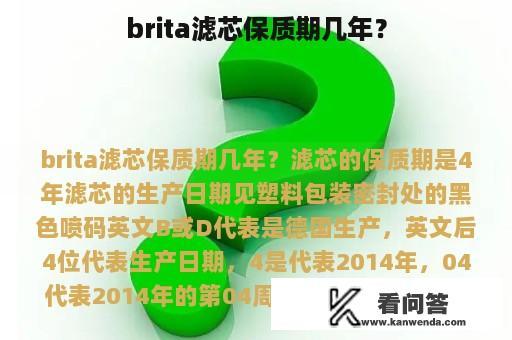 brita滤芯保质期几年？