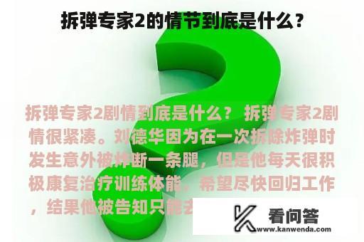 拆弹专家2的情节到底是什么？