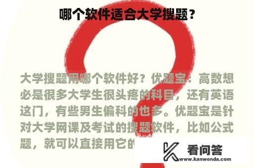 哪个软件适合大学搜题？