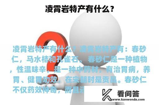 凌霄岩特产有什么？