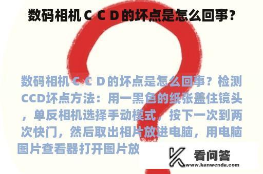 数码相机ＣＣＤ的坏点是怎么回事？