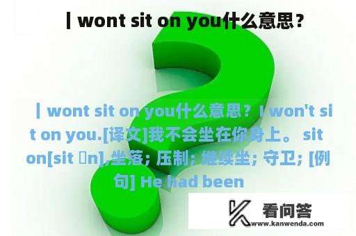丨wont sit on you什么意思？