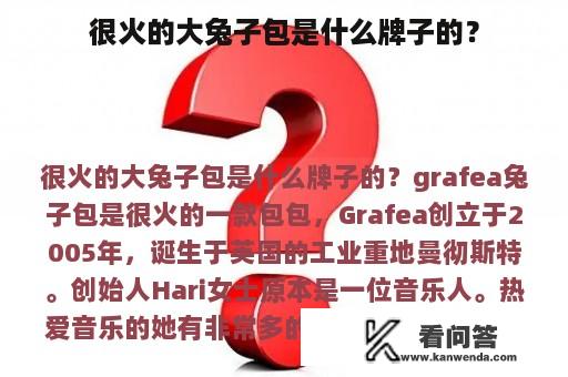 很火的大兔子包是什么牌子的？