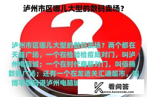 泸州市区哪儿大型的数码卖场？