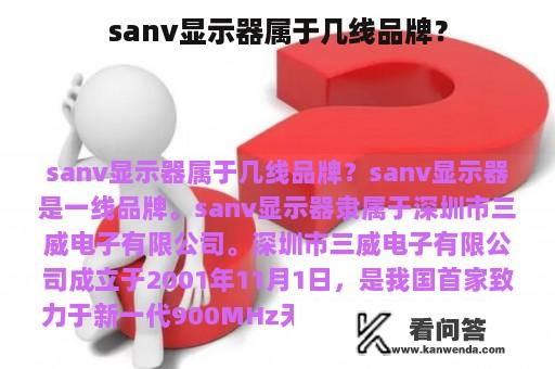 sanv显示器属于几线品牌？