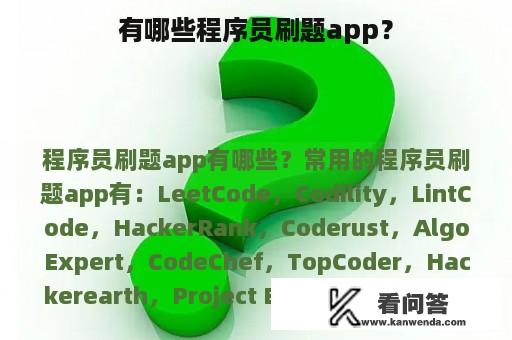 有哪些程序员刷题app？