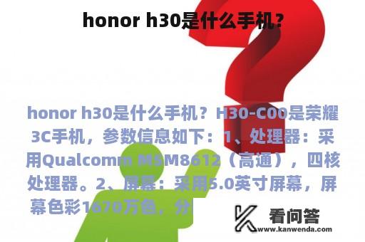 honor h30是什么手机？