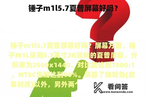 锤子m1l5.7夏普屏幕好吗？