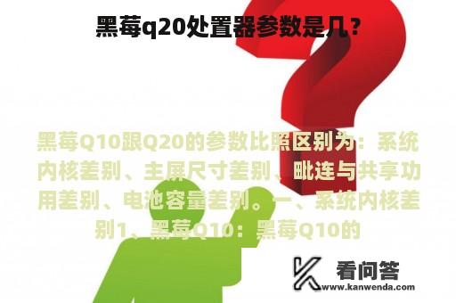 黑莓q20处置器参数是几？