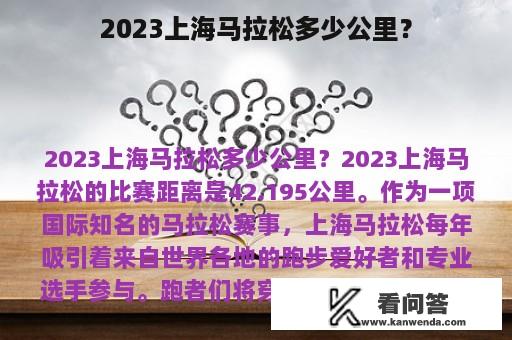 2023上海马拉松多少公里？