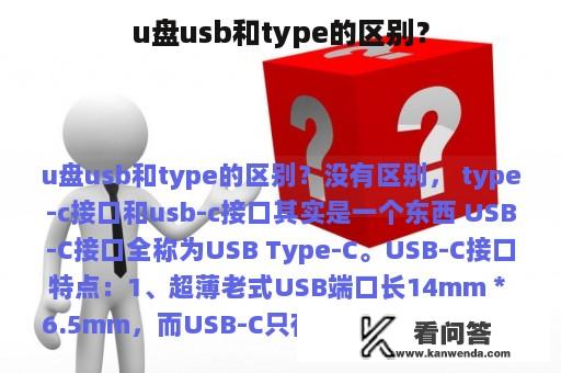 u盘usb和type的区别？