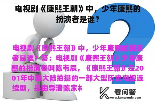 电视剧《康熙王朝》中，少年康熙的扮演者是谁？