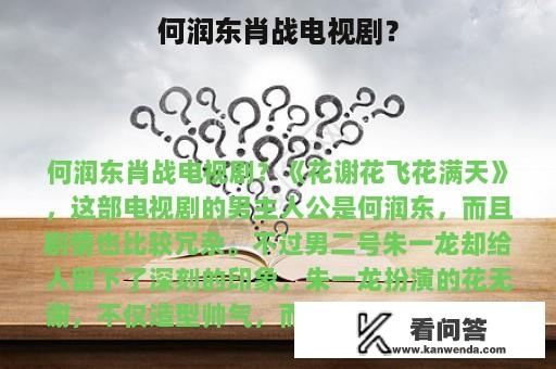 何润东肖战电视剧？