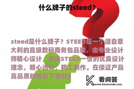 什么牌子的steed？