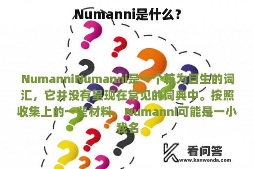 Numanni是什么？